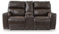 Crossplex - Power Reclining Loveseat / Console / Adjustable Headrest - Smoke