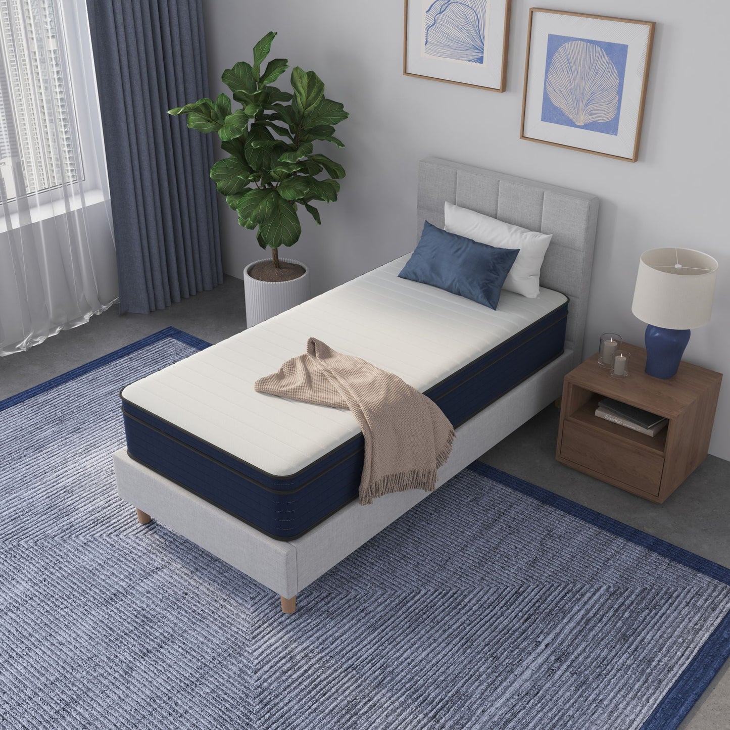 10" Medium Firm Euro Top Hybrid Cooling Gel Infused Pocket Spring And Memory Foam Mattress