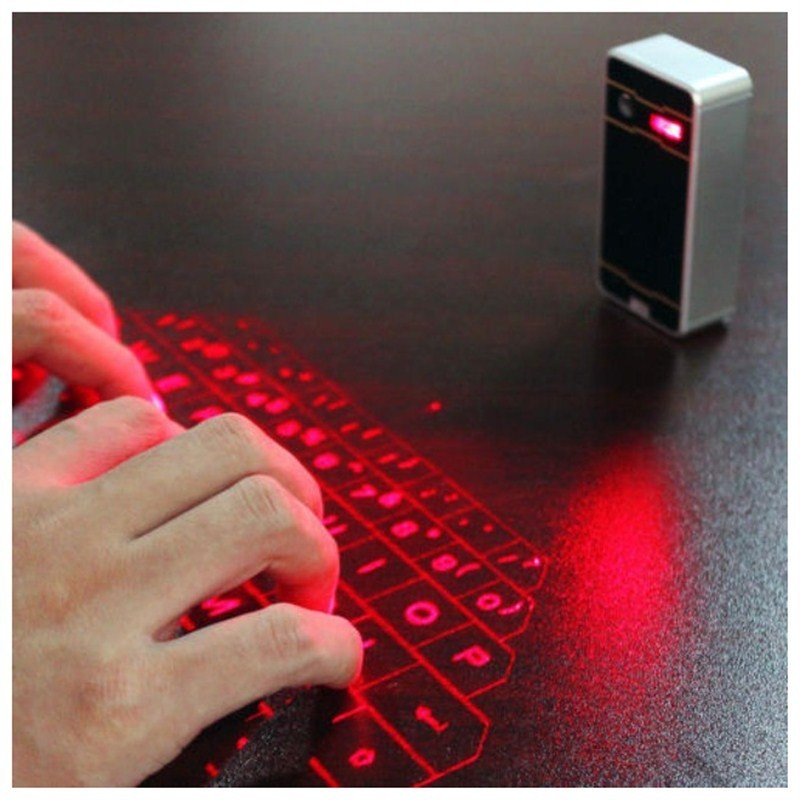 Wireless Laser Keyboard with Bluetooth Connectivity for Mobile and Desktop Devices