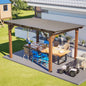 13x10ft Wooden Garden Gazebo with Metal Roof