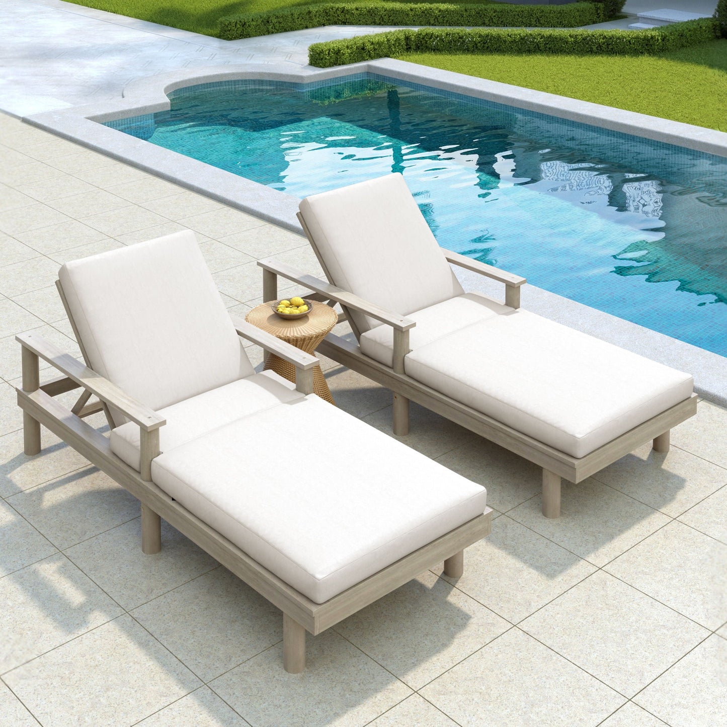 5 Position Adjustable Outdoor Chaise Lounge