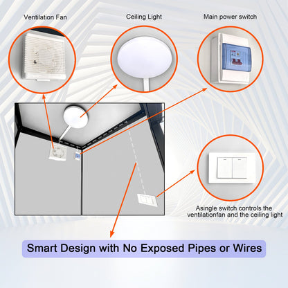 Person Portable Toilet Cabin – Outdoor Restroom with Light, Sink & Vent Fan