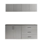 Astro Series - Garage Cabinet Set C With Soft Closing Drawers - Metallic Gray