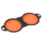 Silicone Portable Outdoor Pet Folding Out Feeder One Dog Bowl
