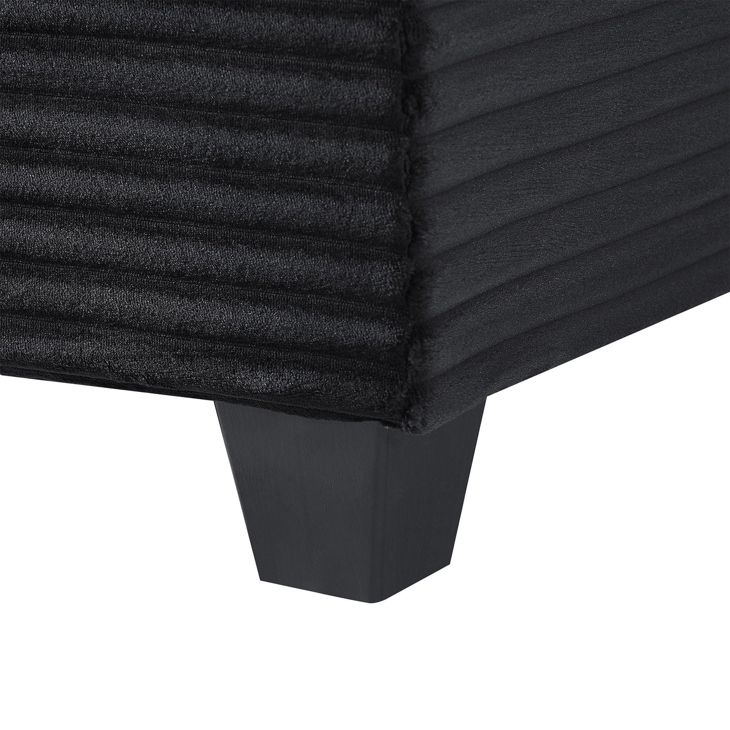 Upholstered U-Shaped Sectional Sofa With Movable Ottoman And Side Storage Pockets