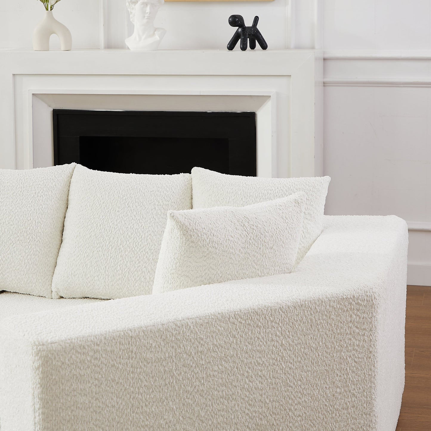 151.6-Inch Extra-Large L-Shaped Chenille Sectional Sofa