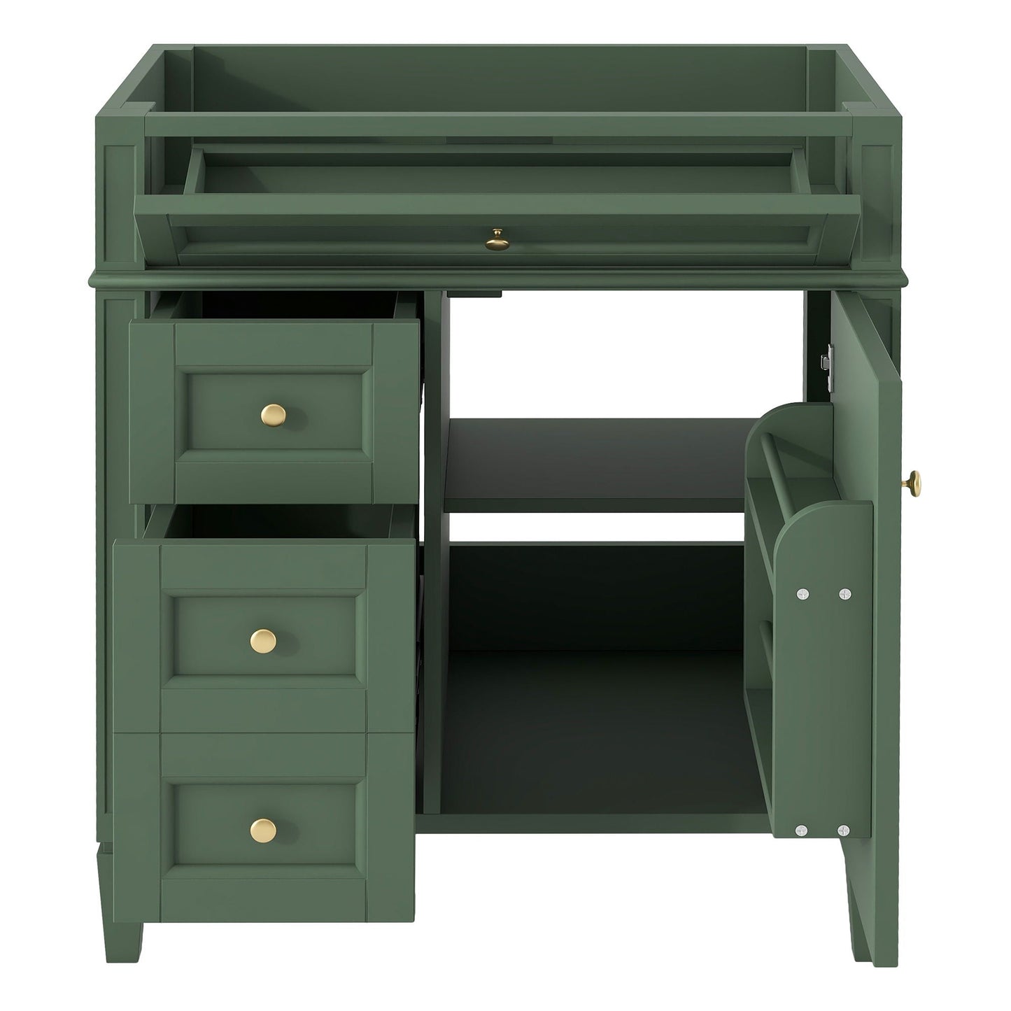 Bathroom Vanity With 2 Drawers And Tip-Out Drawer, Storage Cabinet