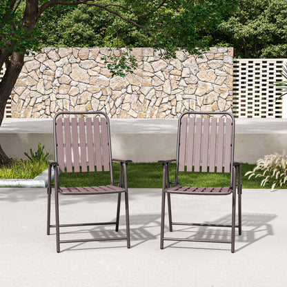 Brown 2-Piece Folding Chair, No Assembly Required