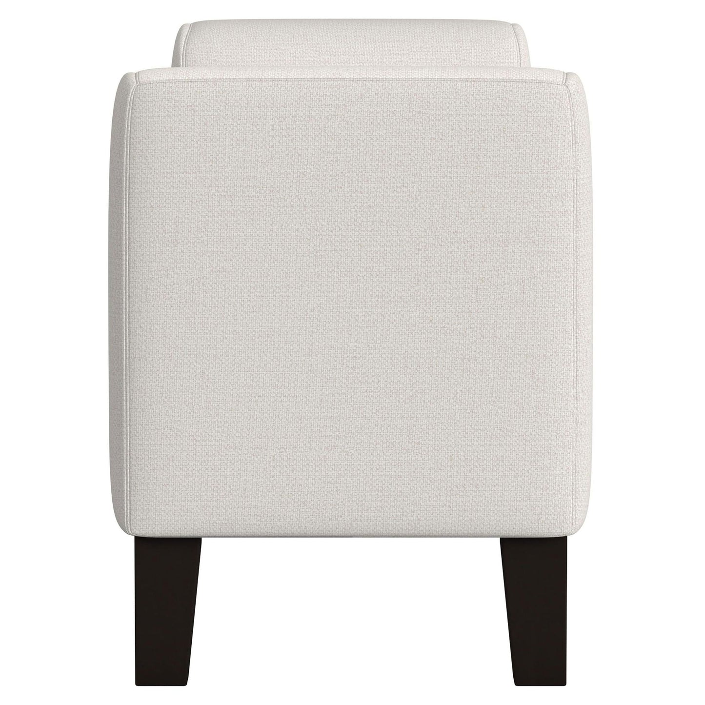 Hollis - Upholstered Accent Bench With Armrests Seating - Vanilla White