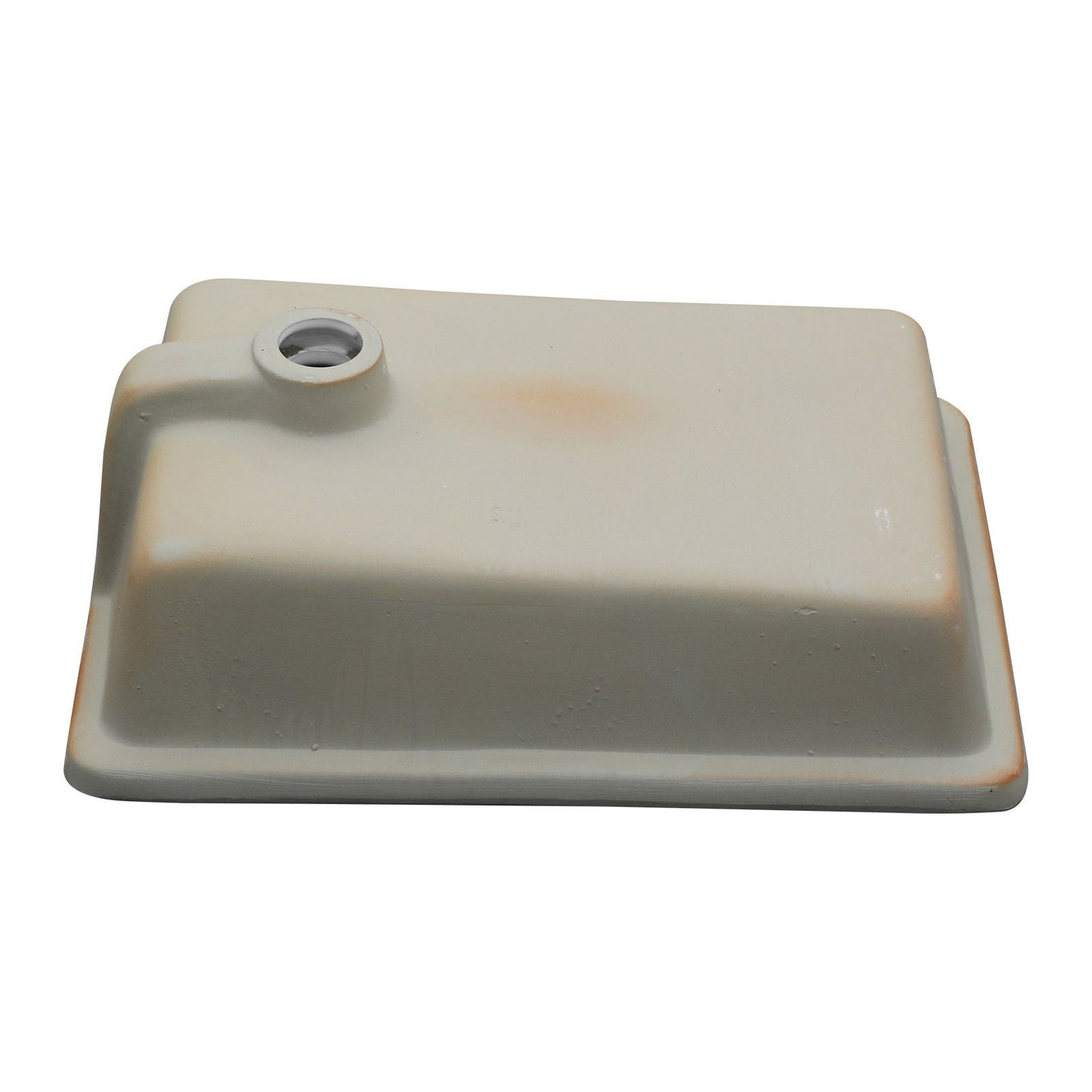 Vertical Undermount Bathroom Sink With Overflow - White