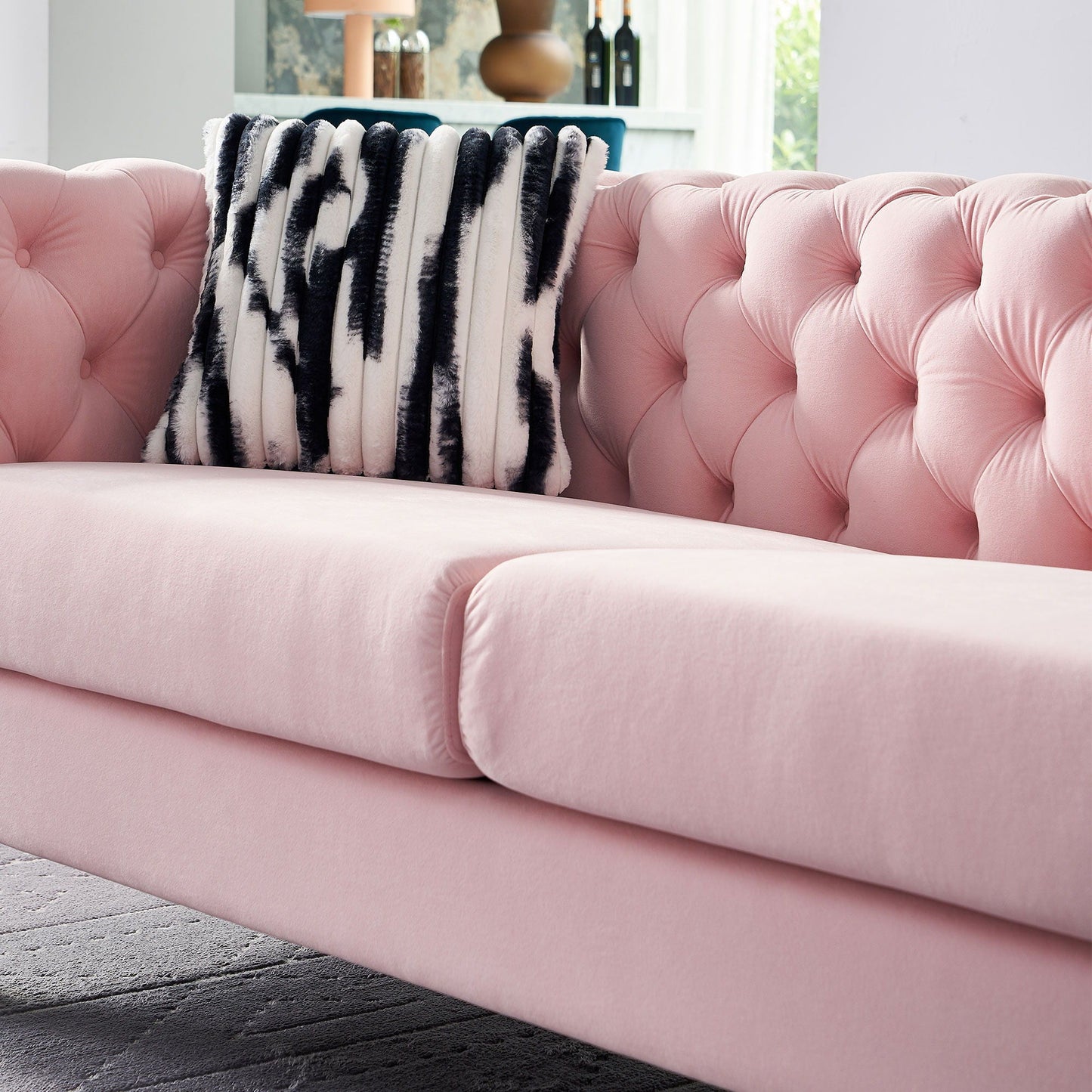 Chesterfield - Modern Tufted Living Room Sofa, 84.25''W Couch