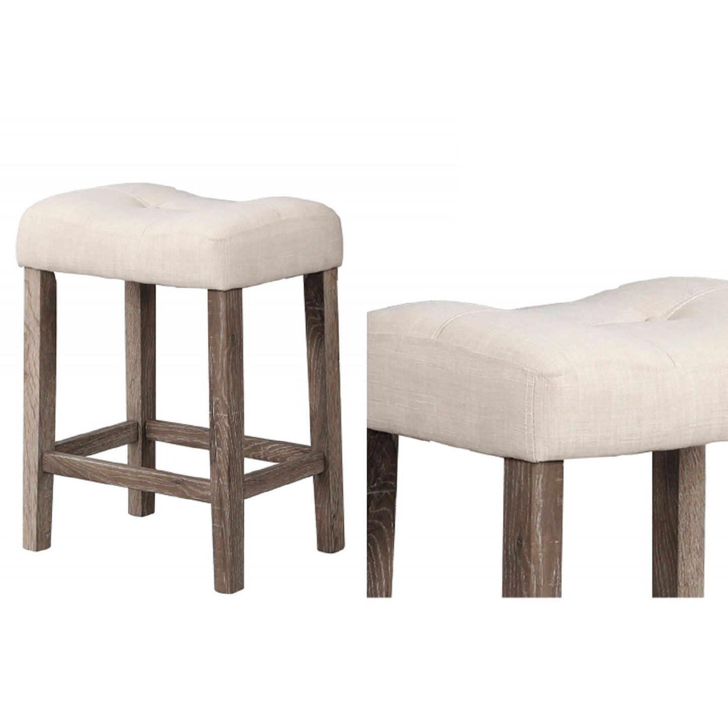Transitional Counter Dining Set With 4 Tufted Stools