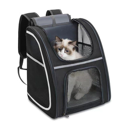 Cat Backpack Carrier Large Pet Backpack For Small Dog Medium Cat Puppy Kitten Bunny Up To 13lbs, Ventilated Mesh Dog Collapsible Travel Backpack For Hiking Walking Outdoor
