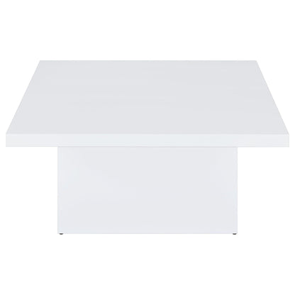 Devar Square Engineered Wood Coffee Table White High Gloss