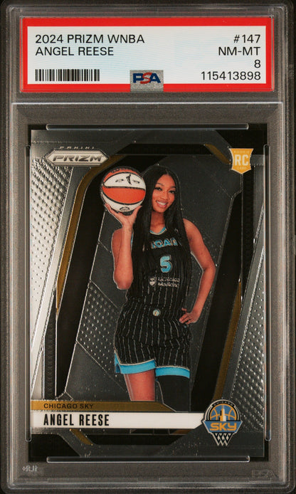 Graded 2024 Panini Prizm Angel Reese #147 Rookie RC Basketball Card PSA 8 Near Mint