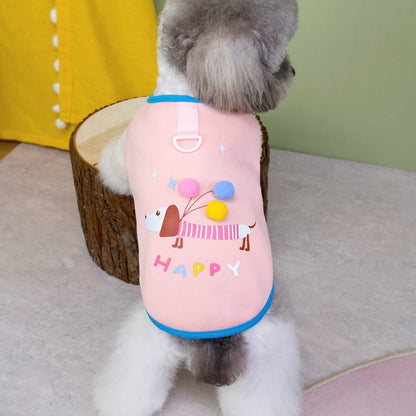 Pet Dachshund Balloon Sweatshirt Fleece Lined Vest For Small Dogs