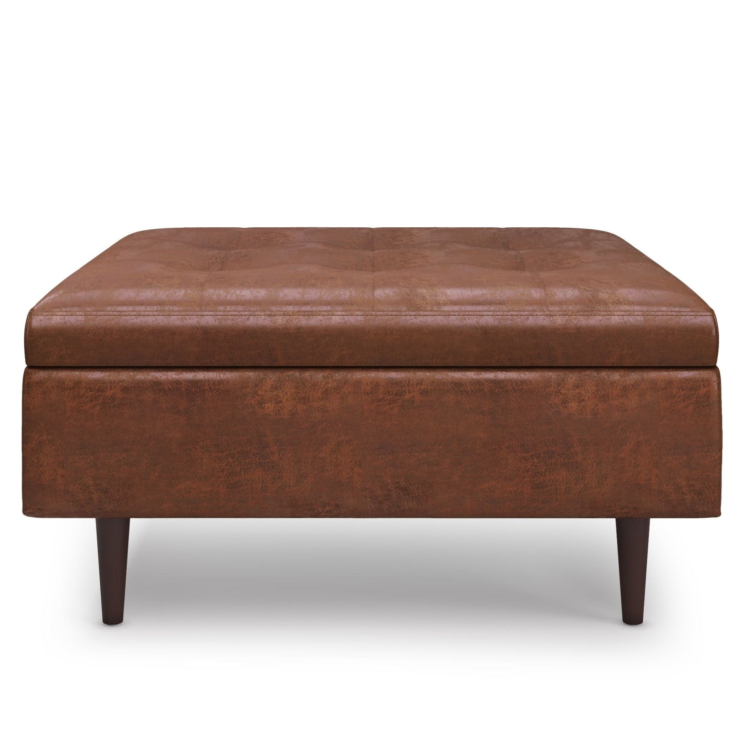 Shay - Large Square Coffee Table Storage Ottoman Mid-Century Style