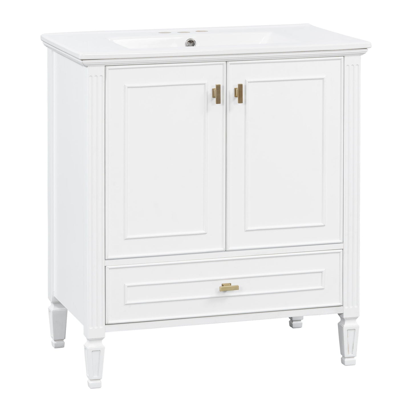Freestanding Vanity With 1 Drawer & 2 Soft Close Doors With Door Mounted Storage