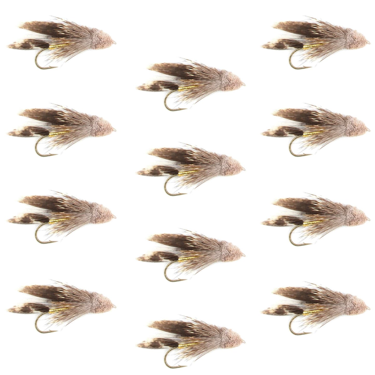 Muddler Minnow Streamer Fishing Fly - 12 Flies Hook Size 8