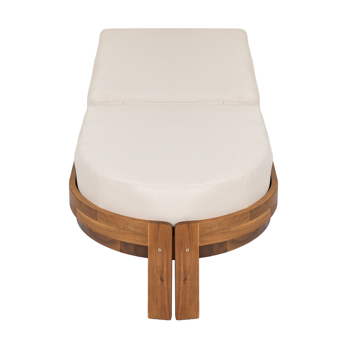 Patio Acacia Wood Chaise Lounge Chairs with Adjustable Backrest Set of 2