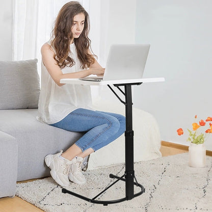 Folding Tray Table Portable Sofa TV Tray Laptop Desk C Side Adjustable Eating Dinner Coffee Table with 3 Adjustable Heights 3 Angles 55lbs Load Bearin