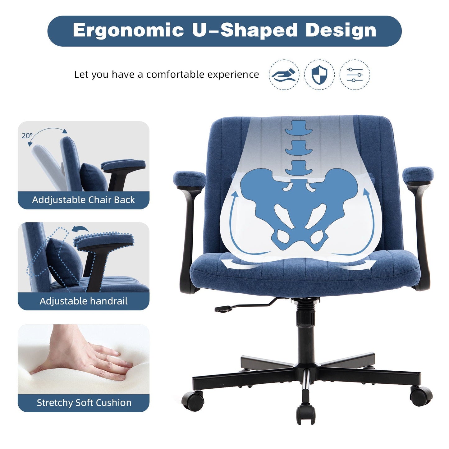 Criss Cross Armrest Office Chair With Wheels