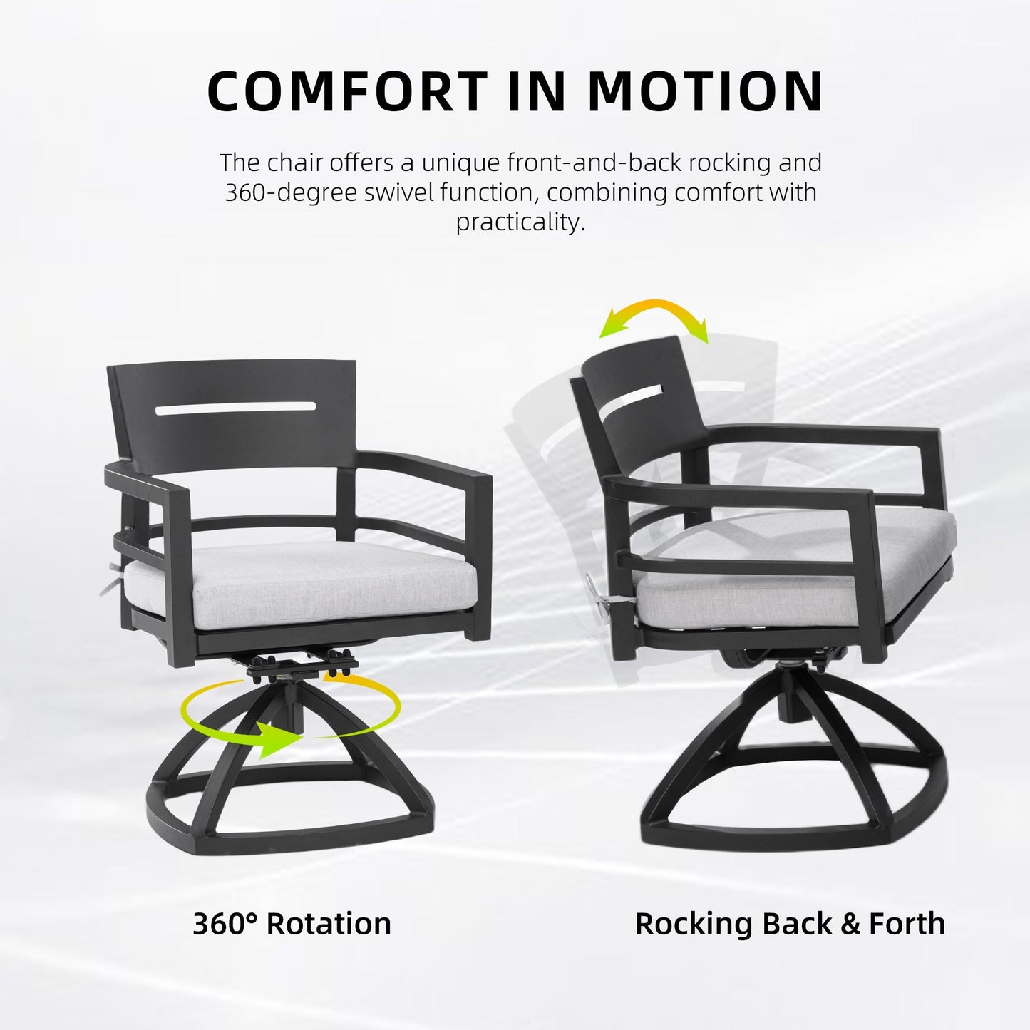 Outdoor Patio Aluminum Swivel Rocker 2PCs with Sunbrella Cushions