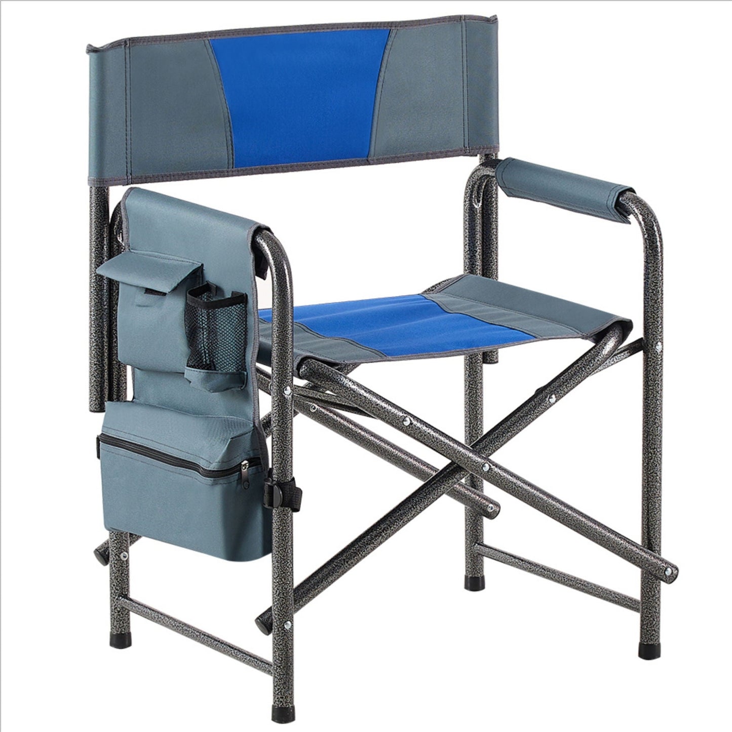 Padded Folding Outdoor Chair With Storage Pockets, Lightweight Oversized Directors Chair For Indoor, Outdoor Camping, Picnics And Fishing