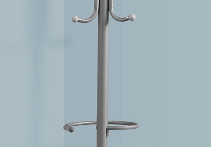 Freestanding Coat Rack with 6 Hooks and Hanging Bar