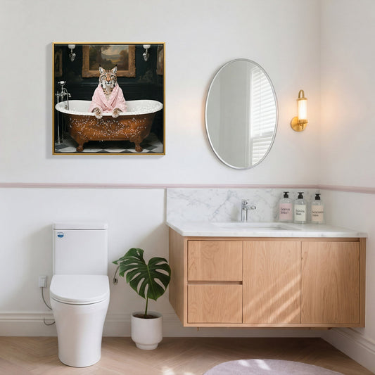 Tiger in Bathtub Wall Art Print Poster