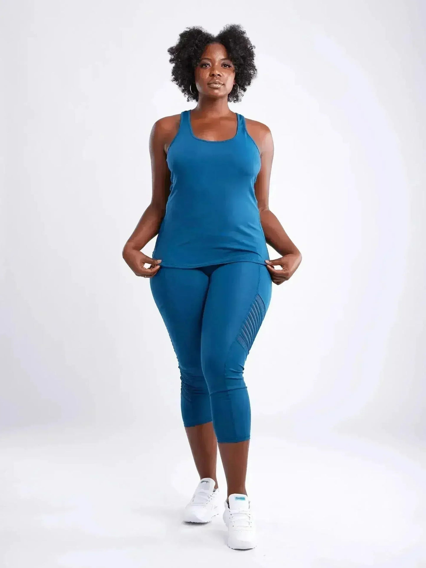 High-Waisted Pilates Leggings with Side Pockets & Mesh Panels