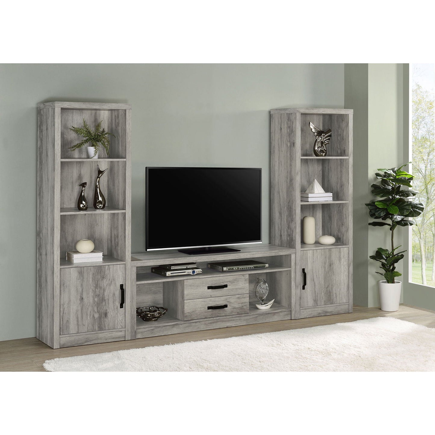 Bergeron - 2 Drawer TV Stand - Driftwood