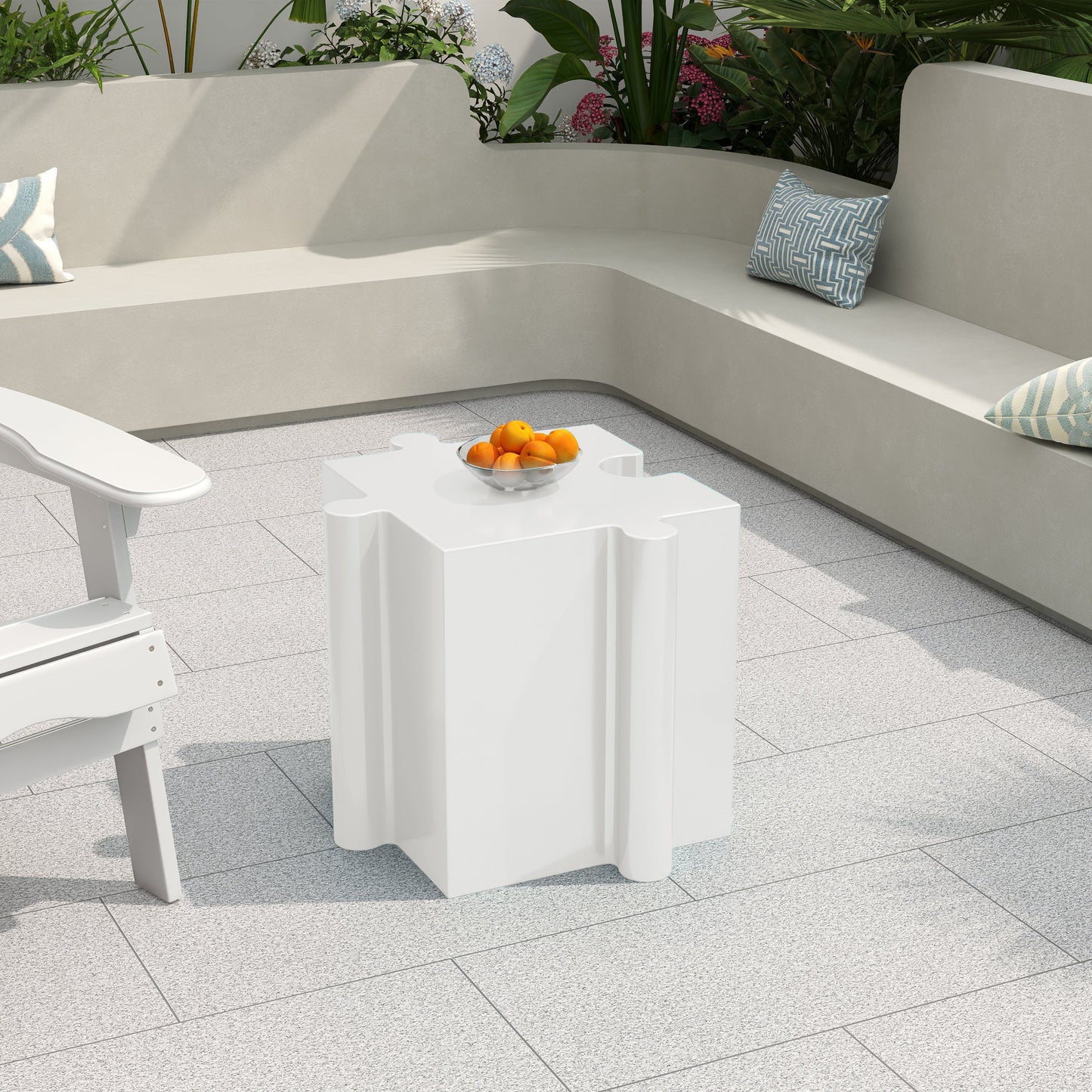 3-Piece Artistic Puzzle Table Set, Modular MGO Side Tables