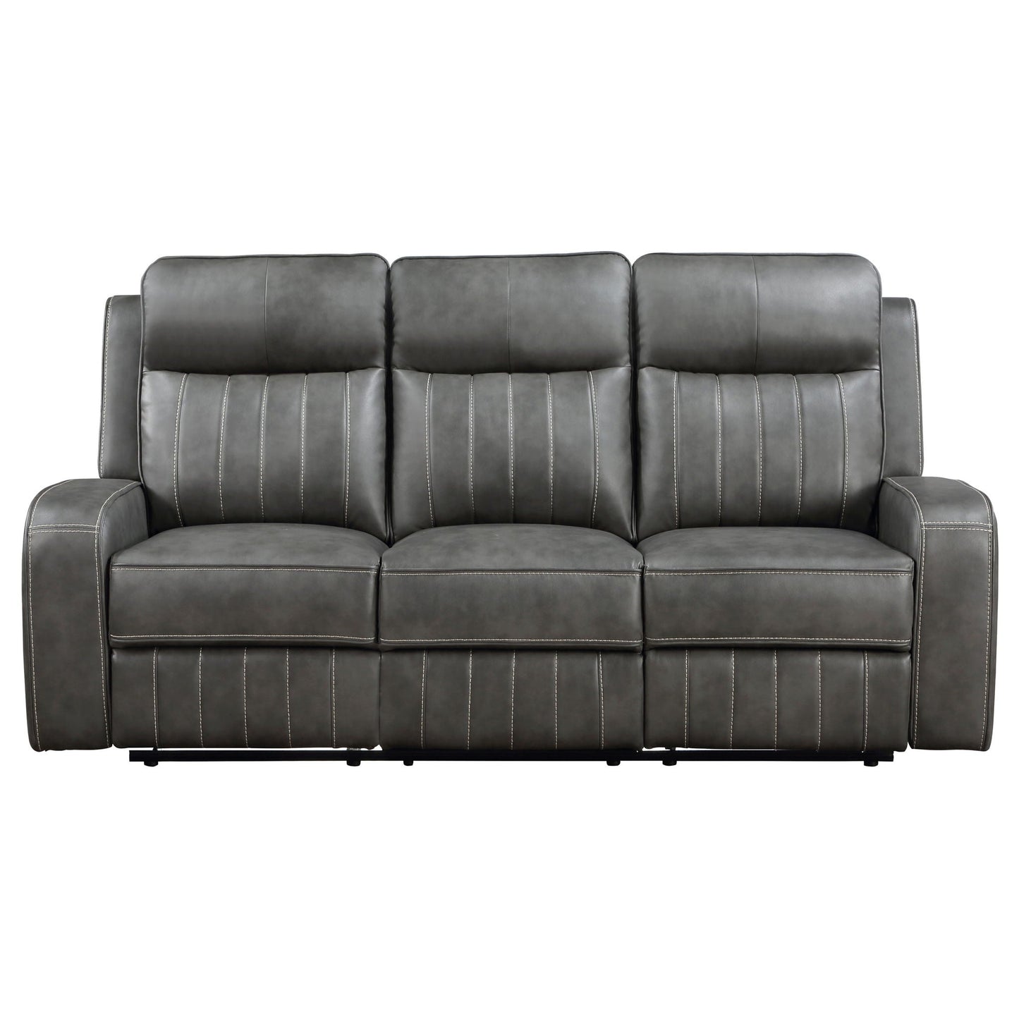 Forrest - Motion Reclining Sofa Comfort With Elegant Tufting And Wide Track Arms - Gray