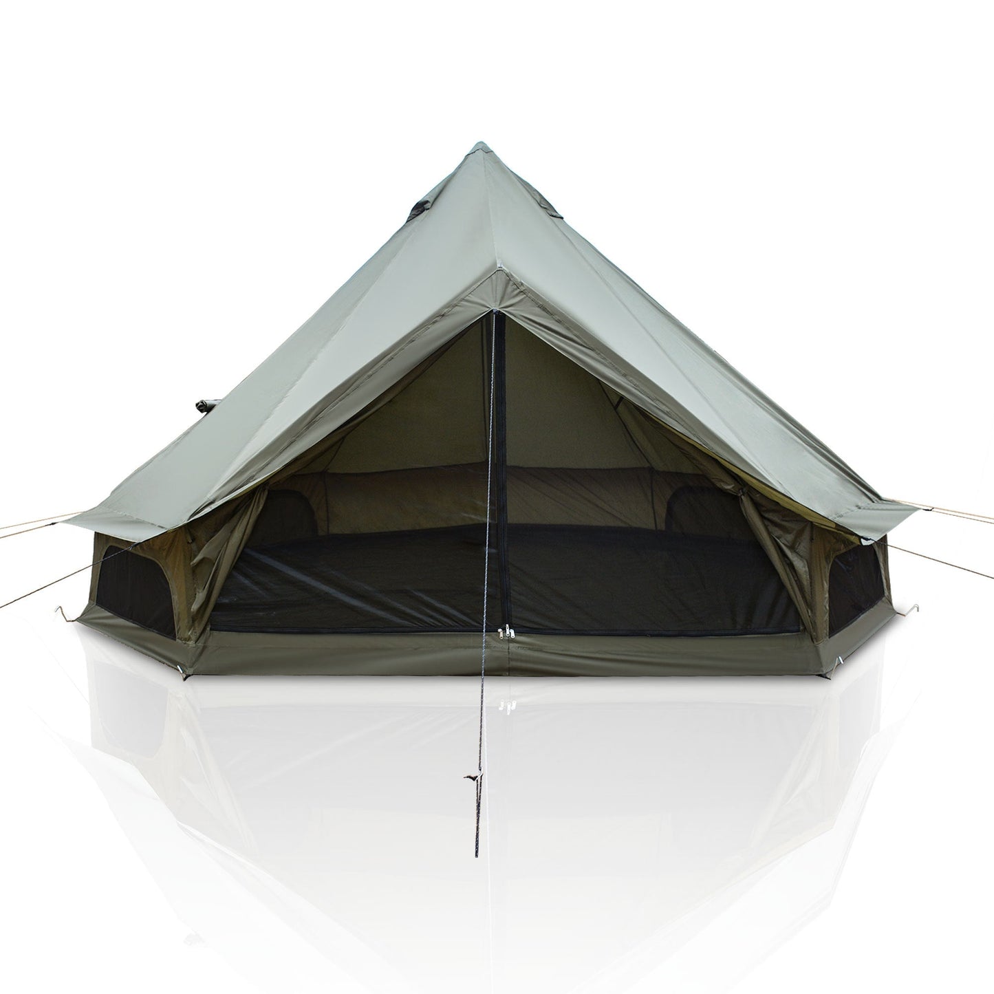 4 Season Bell Tent 13.1FT, Green Waterproof Glamping Yurt Tent