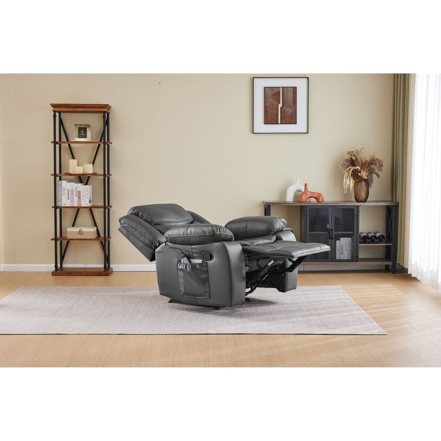 Recliner Chair With Vibration And Heating - Gray