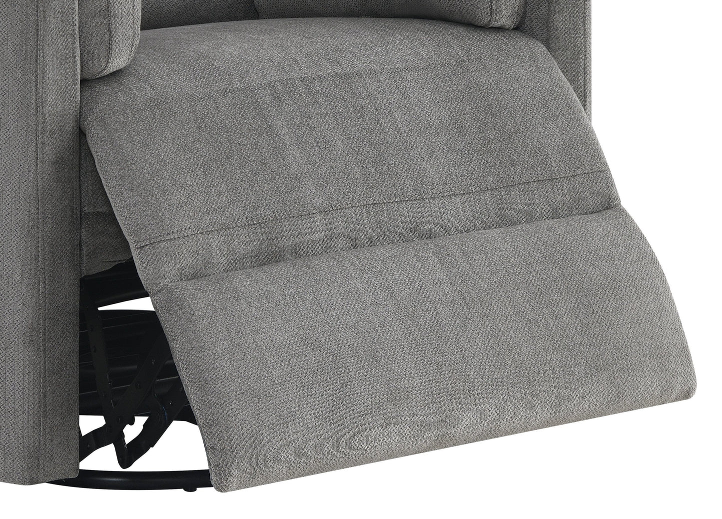 Sagen Charcoal Chenille Glider Recliner with Swivel