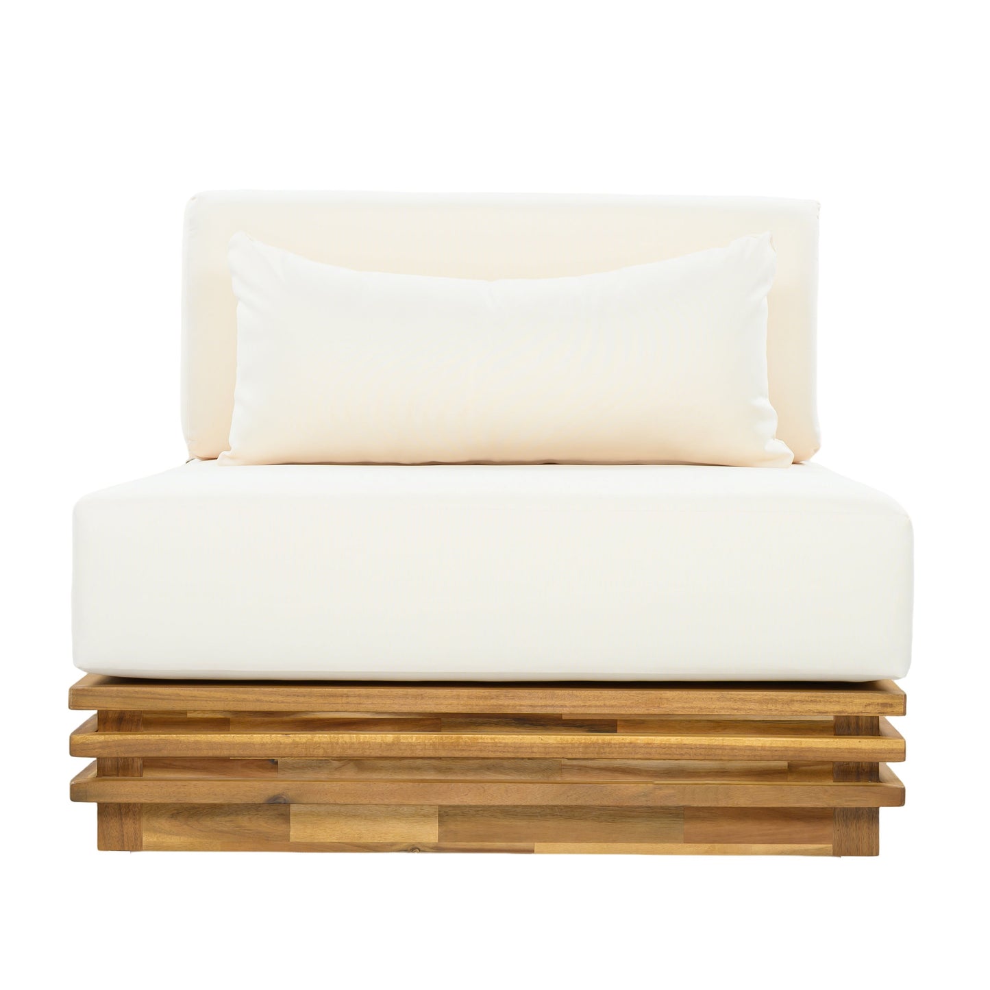 Oversized Outdoor Club Chair with Acacia Wood Frame