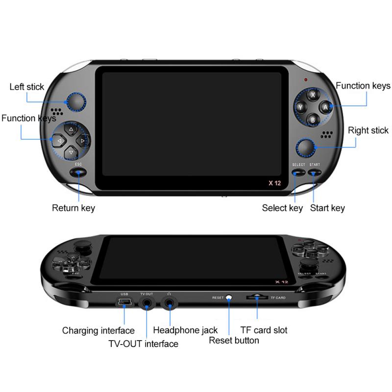 Single system Handheld game console X12 large-screen massive arcade collection version 8GPSP