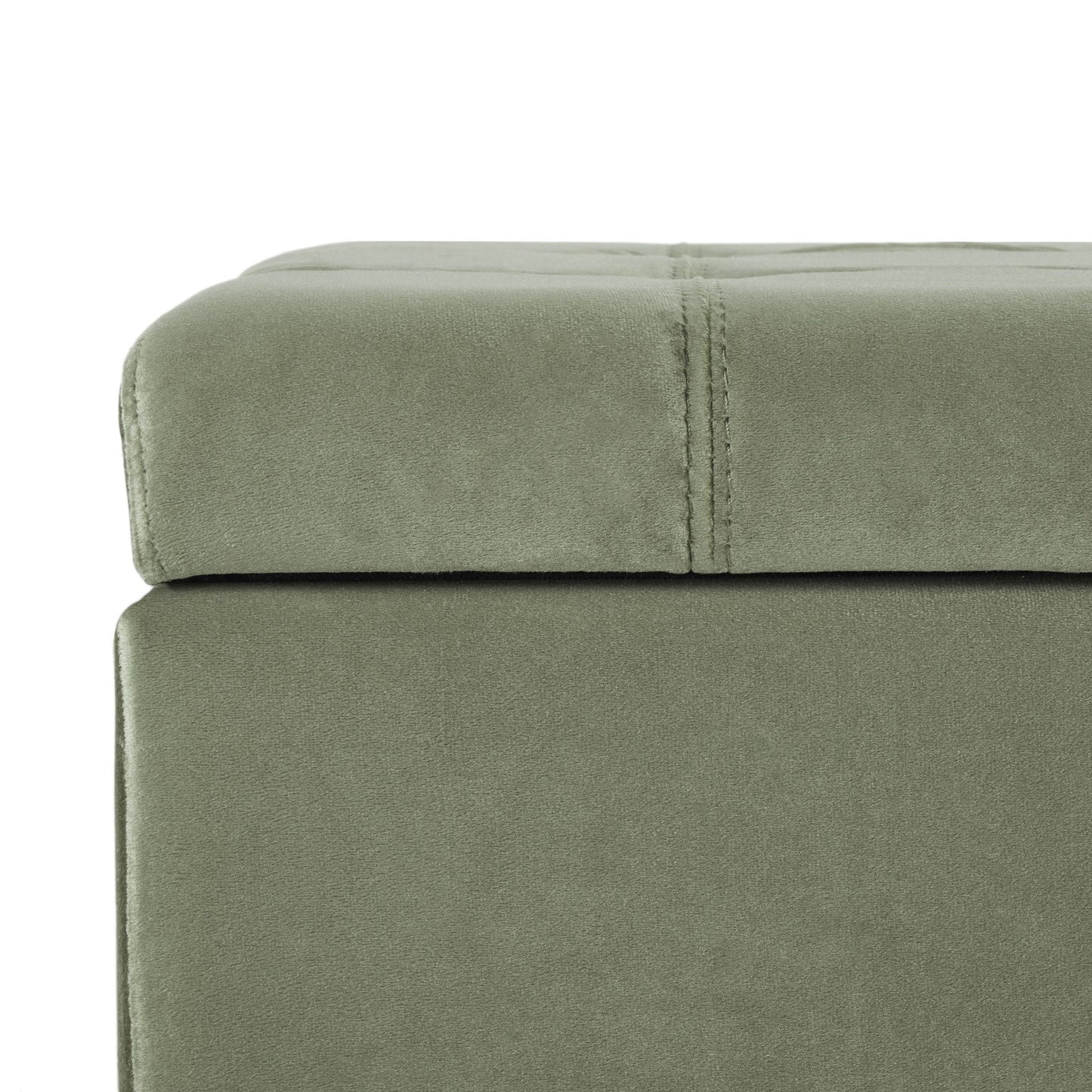 Wendover Elegant Tufted Storage Bench With Lift-Up Top And Birch Wood Legs