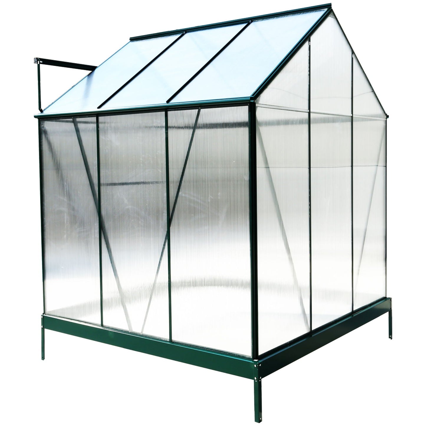 Polycarbonate house, Heavy Duty Outdoor Aluminum Walk-In House Kit With Rain Gutter, Vent And Door For Backyard Garden