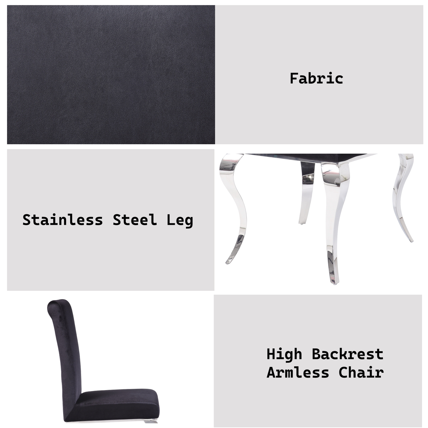 Fabiola Upholstered Stainless Steel Dining Chair