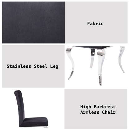 Fabiola Upholstered Stainless Steel Dining Chair