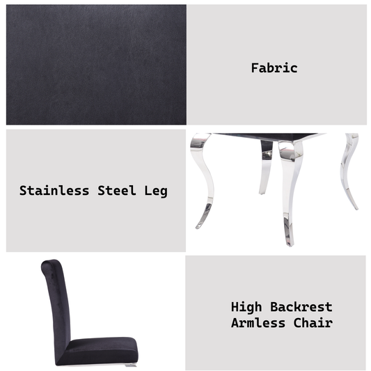 Fabiola Upholstered Stainless Steel Dining Chair