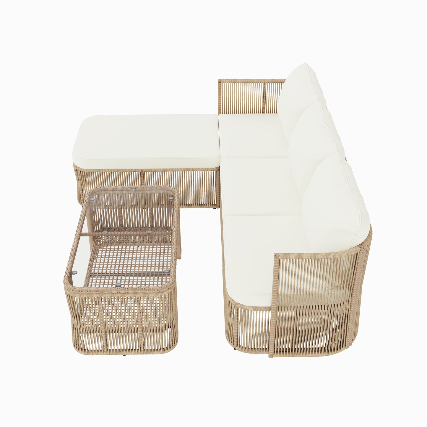 Outdoor PE Rattan Patio Furniture Set with Iron Frame