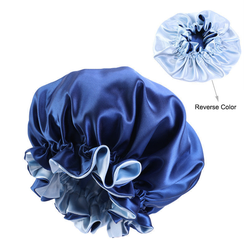 Double color lace night hat