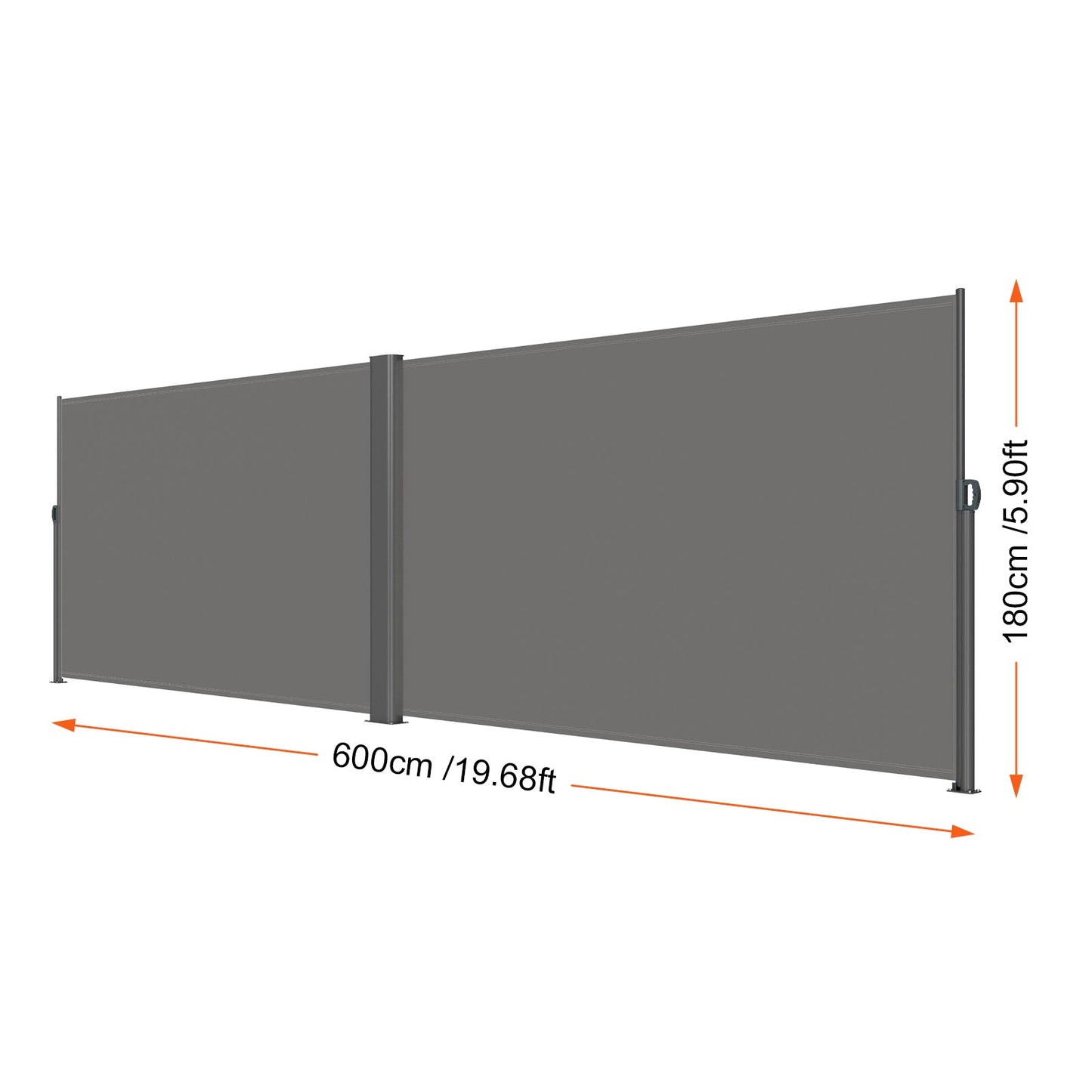 Retractable Side Awning 71" x 236" Full Aluminum Rust-Proof Patio Screen