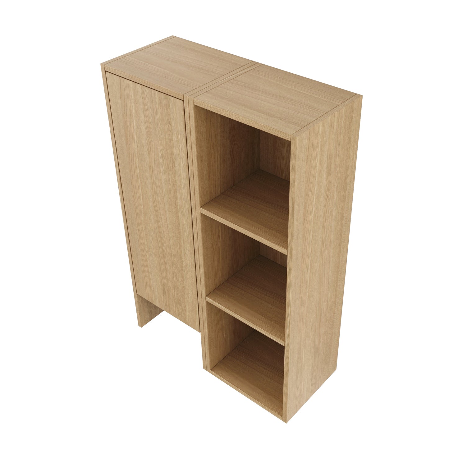 24 Inch Wall-Mounted Side Cabinet and Storage Shelves Combination