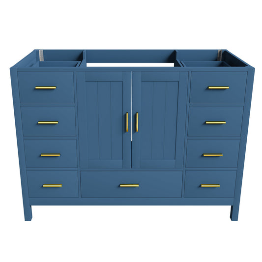48" Bathroom Vanity Base Cabinet with 2 Soft-Close Double Doors & 9 Drawers