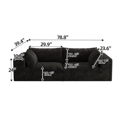 Y137 Modular Black Sofa